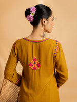 Thumbnail for HOUSE OF KARI Floral Yoke Design Chikankari Kurta With Palazzo - Distacart