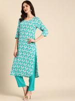 Thumbnail for Anouk Ethnic Motifs Printed Regular Kurta with Trousers - Distacart
