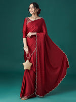 Thumbnail for kasee Beads and Stones Satin Sarees - Distacart