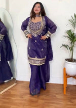Thumbnail for Teeya Creation New Trendy Stylish Real Mirror Work With Lace Border Kurta Set - Dista