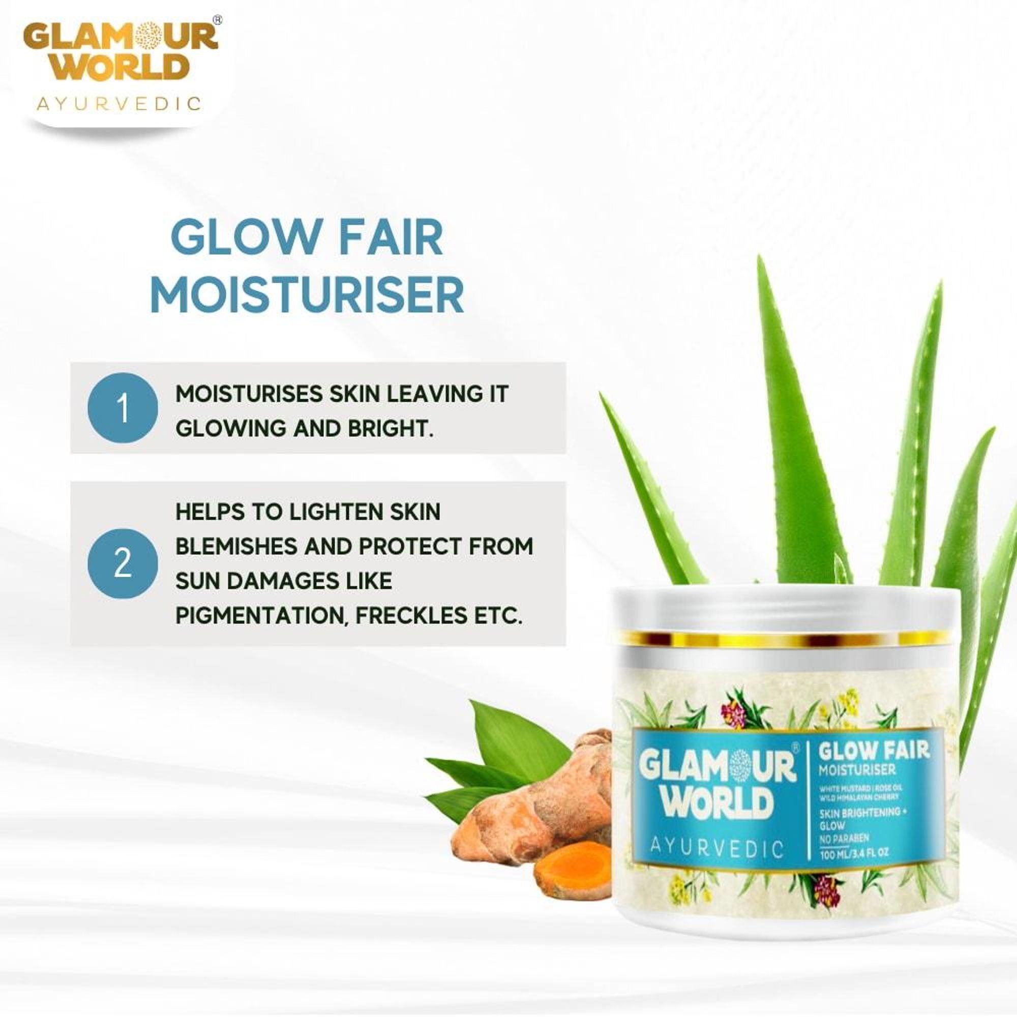GLAMOUR WORLD AYURVEDIC Glow Fair Moisturiser - Distacart