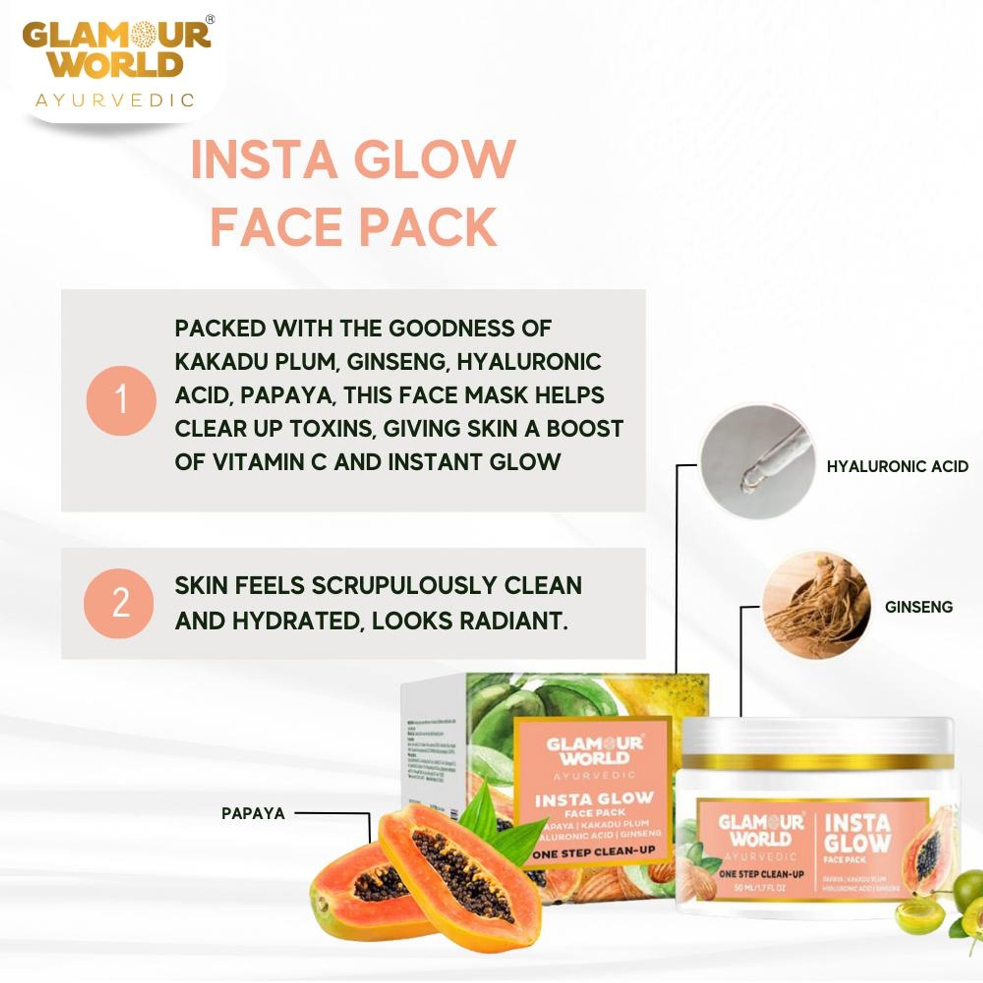 GLAMOUR WORLD AYURVEDIC Insta Glow Fack Pack - Distacart