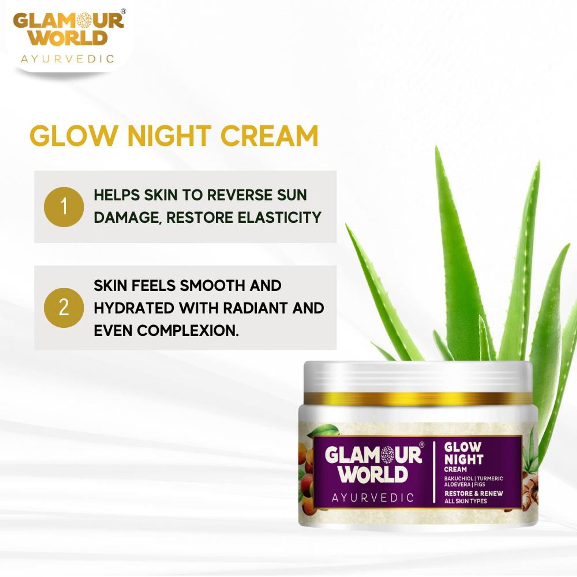 GLAMOUR WORLD AYURVEDIC Glow Night Cream - Distacart