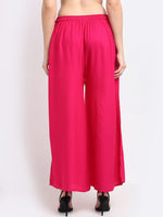 Thumbnail for TAG 7 Women Pink Flared Palazzos