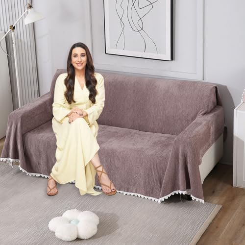 HOKIPO Chenille Sofa Cover Thick and Soft Throw 3 Seater - Dista