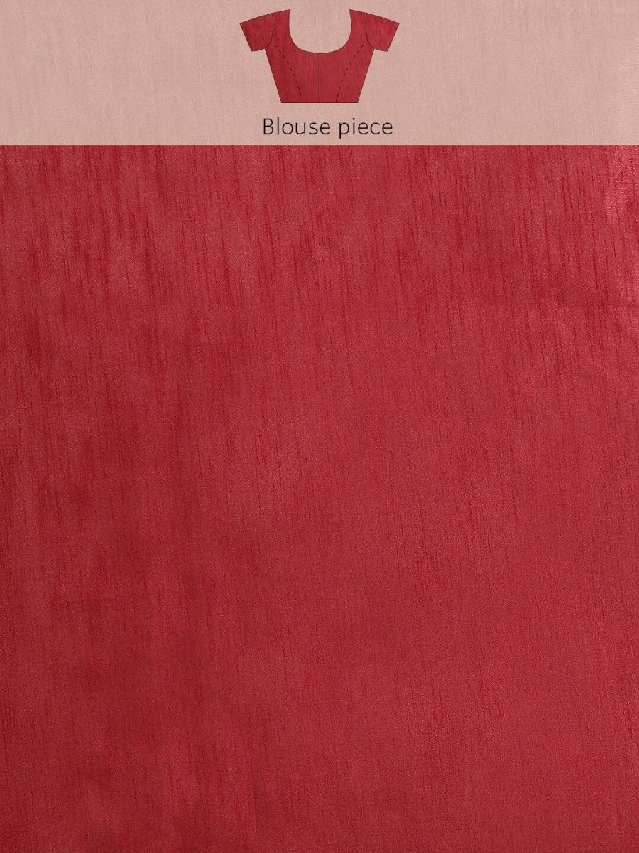 Anouk Beige & Red Floral Satin Saree - Distacart