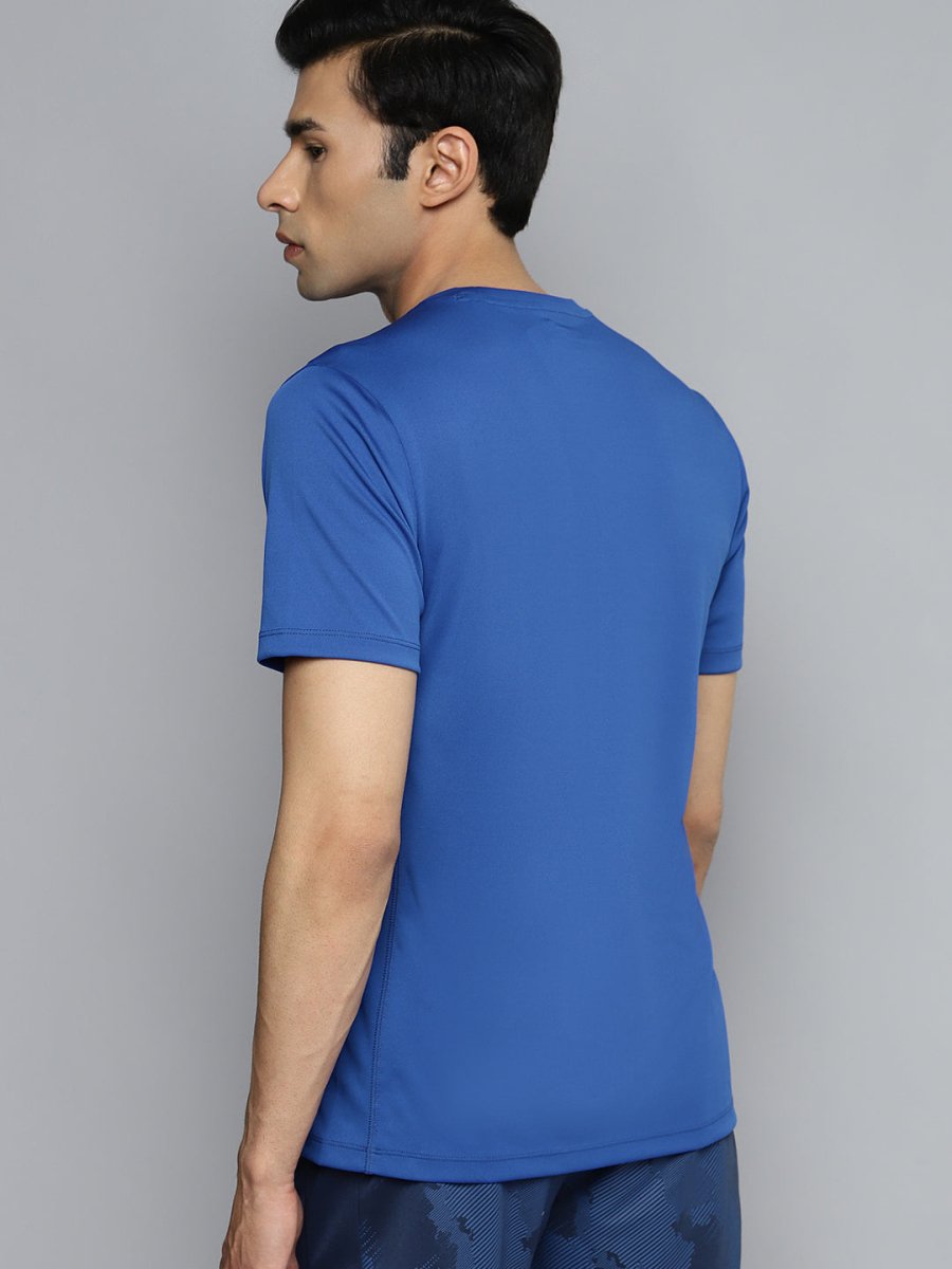 Alcis Men Blue Typography Printed Slim Fit Training Or Gym T-shirt - Distacart