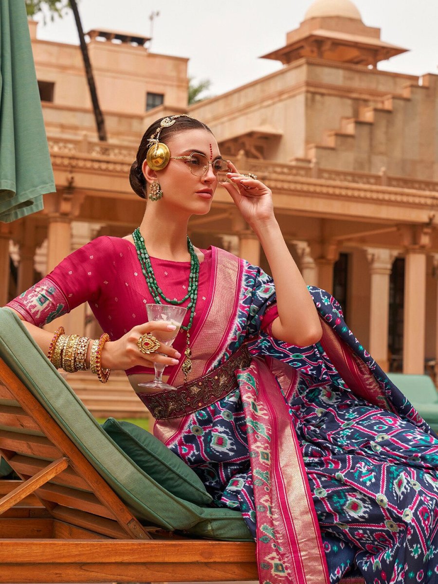 Anouk Ethnic Motifs Zari Patola Saree - Distacart