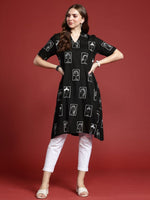 Thumbnail for Anouk Women Tribal Print Shirt Collar Kurta - Distacart