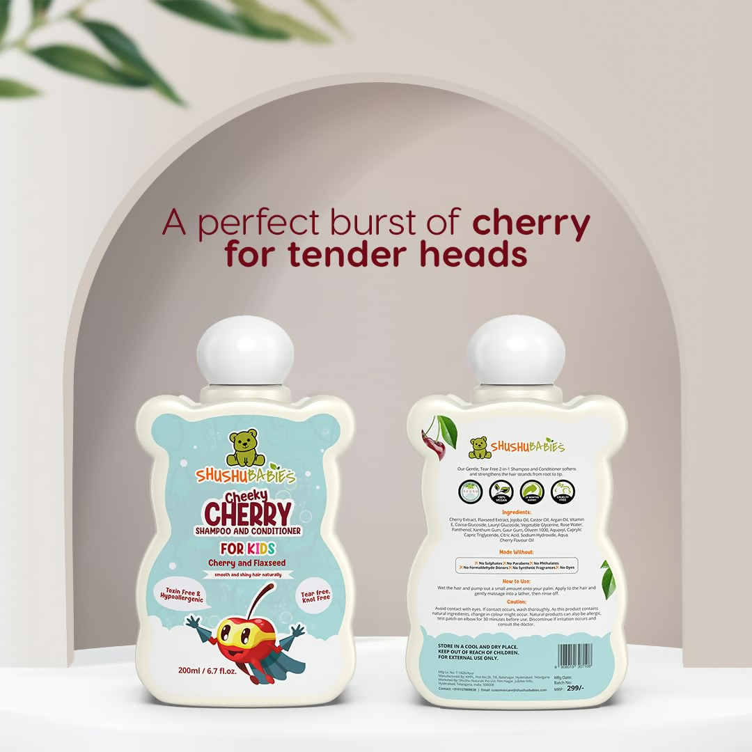 ShuShu Babies Cheeky Cherry Shampoo & Conditioner (under 4-12 Years) - Distacart