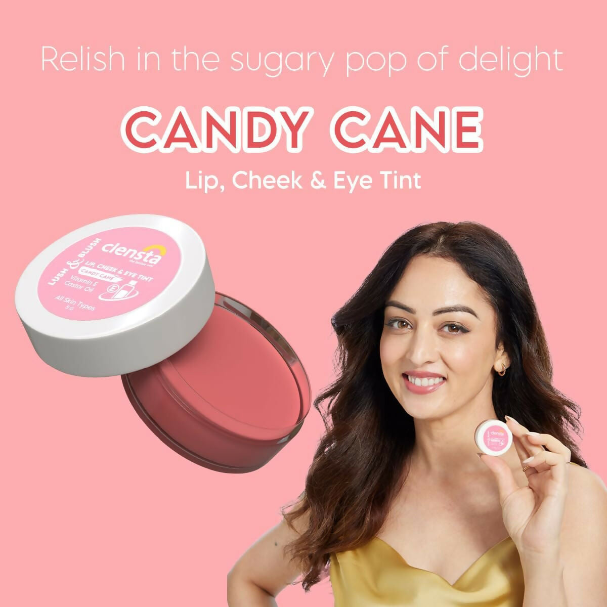 Clensta Lip Cheek Tint - Candy Cane - Distacart