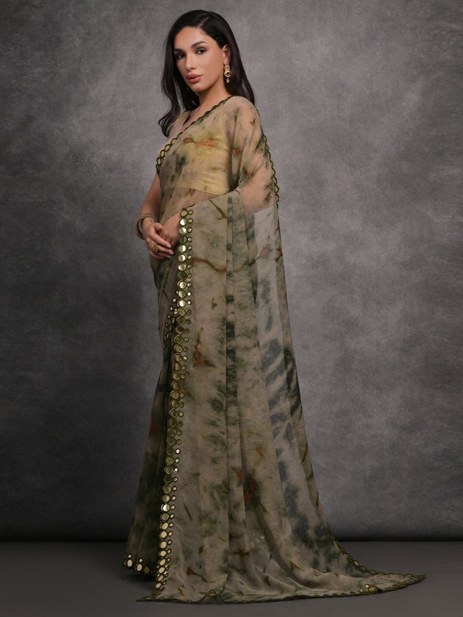 Anouk Abstract Woven Design Pure Georgette Saree - Distacart
