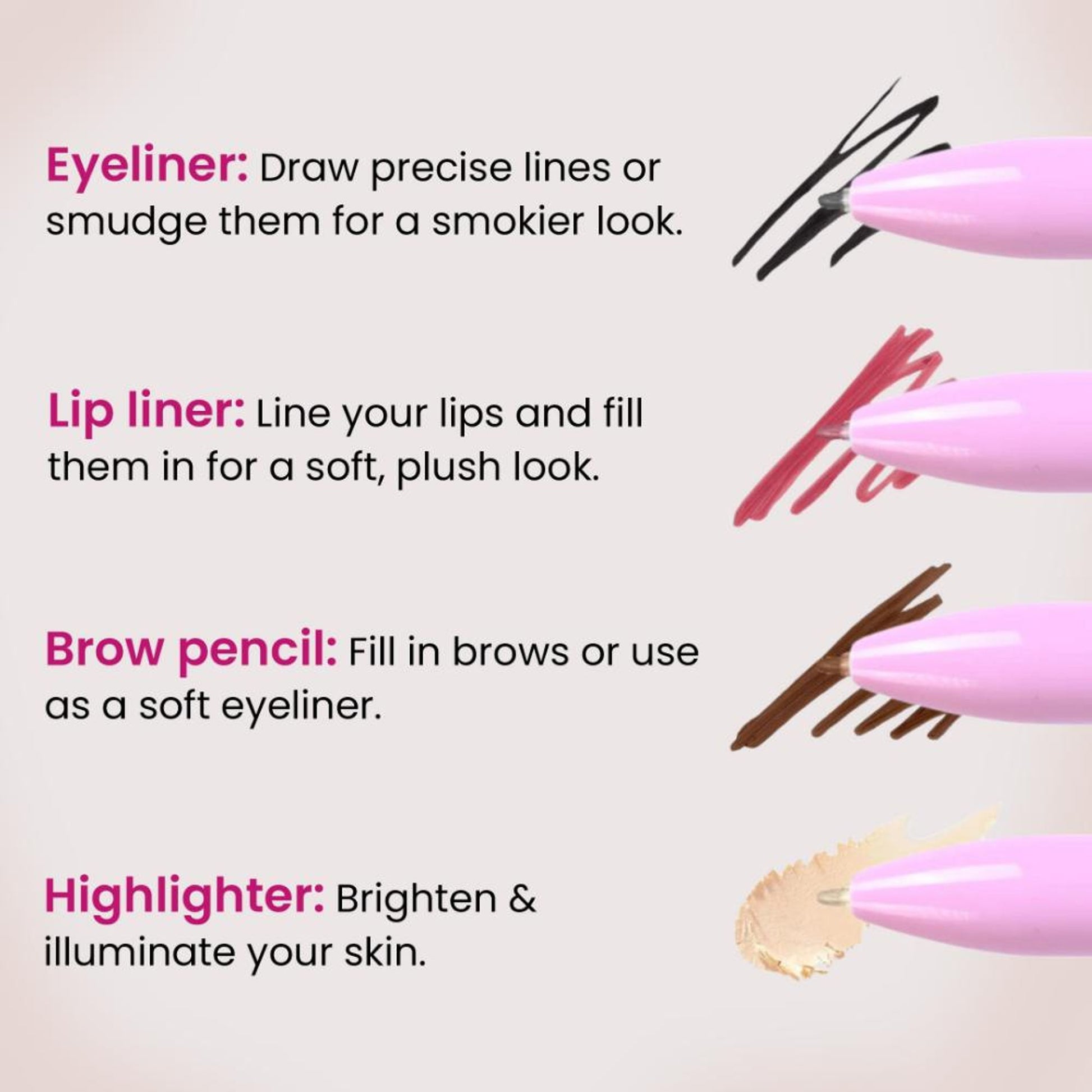 Milagro Beauty On-The-Go 4 In 1 Makeup Pen - Distacart