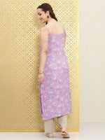 Thumbnail for Ode by House of Pataudi Women Pink Floral Printed Fusion Kurta - Distacart
