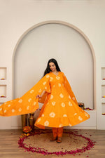Thumbnail for Joban Fashion Orange Tie & Dye Cotton Suit Set - Distacart