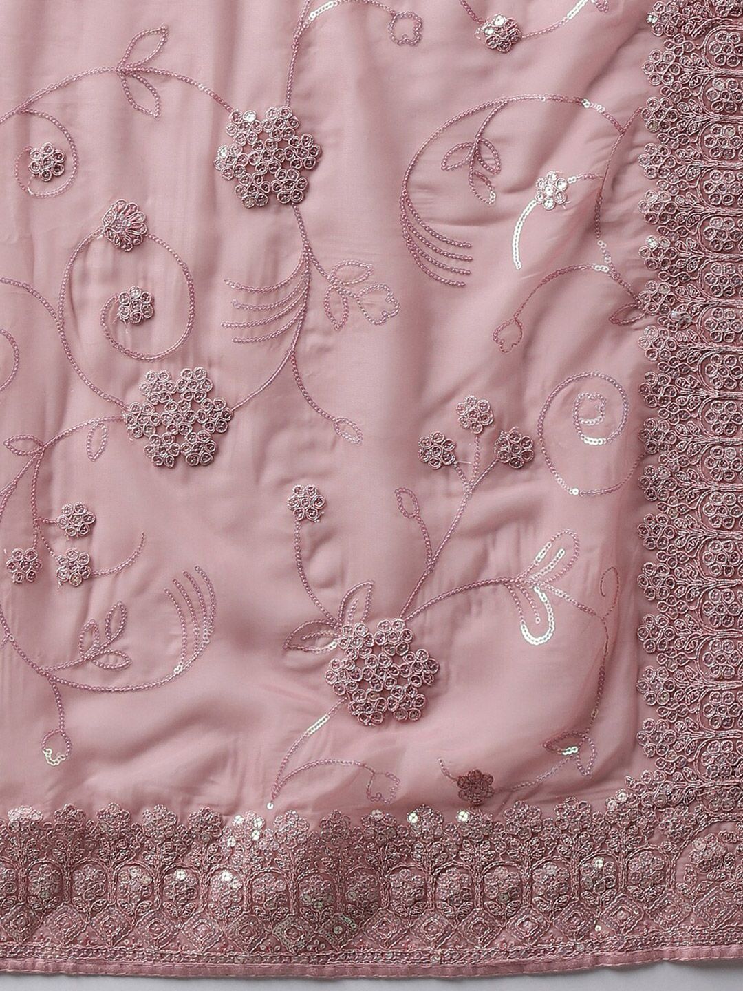 kasee Floral Embroidered Sequinned Organza Saree - Distacart