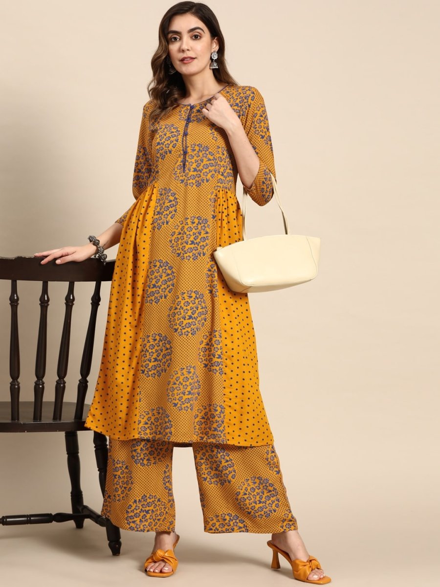 All About You Women Printed Regular Kurta with Palazzos - Distacart