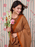 Thumbnail for Ode by House of Pataudi Ethnic Motifs Printed Pure Cotton Kurta with Trousers & Dupatta - Distacart