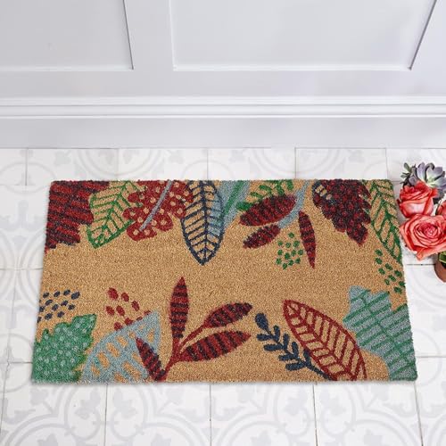 HOKIPO Large Printed Coir Doormats for Entrance Main Door Mat - Dista