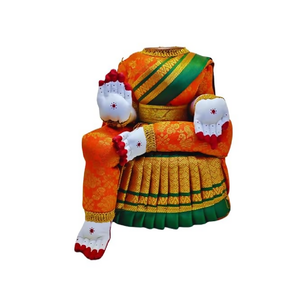 SRI YAGNAA - Decorative Ammavari Doll - Orange - Dista