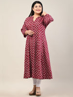 Thumbnail for Swasti Geometric Printed Panelled A-Line Kurta