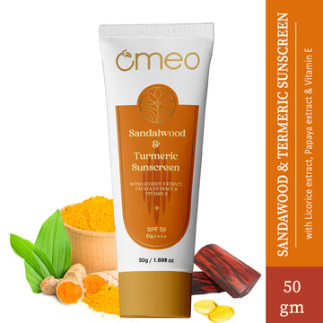 Omeo Sunscreen With Sandalwood, Turmeric, Papaya & Licorice Extract - 50g