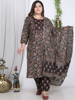 Thumbnail for Swasti Floral Printed Regular Pure Cotton Kurta With Trousers & Dupatta - Distacart