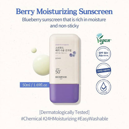 Skinfood Berry Moisturizing Sun Cream SPF 50+ PA++++ - Distacart