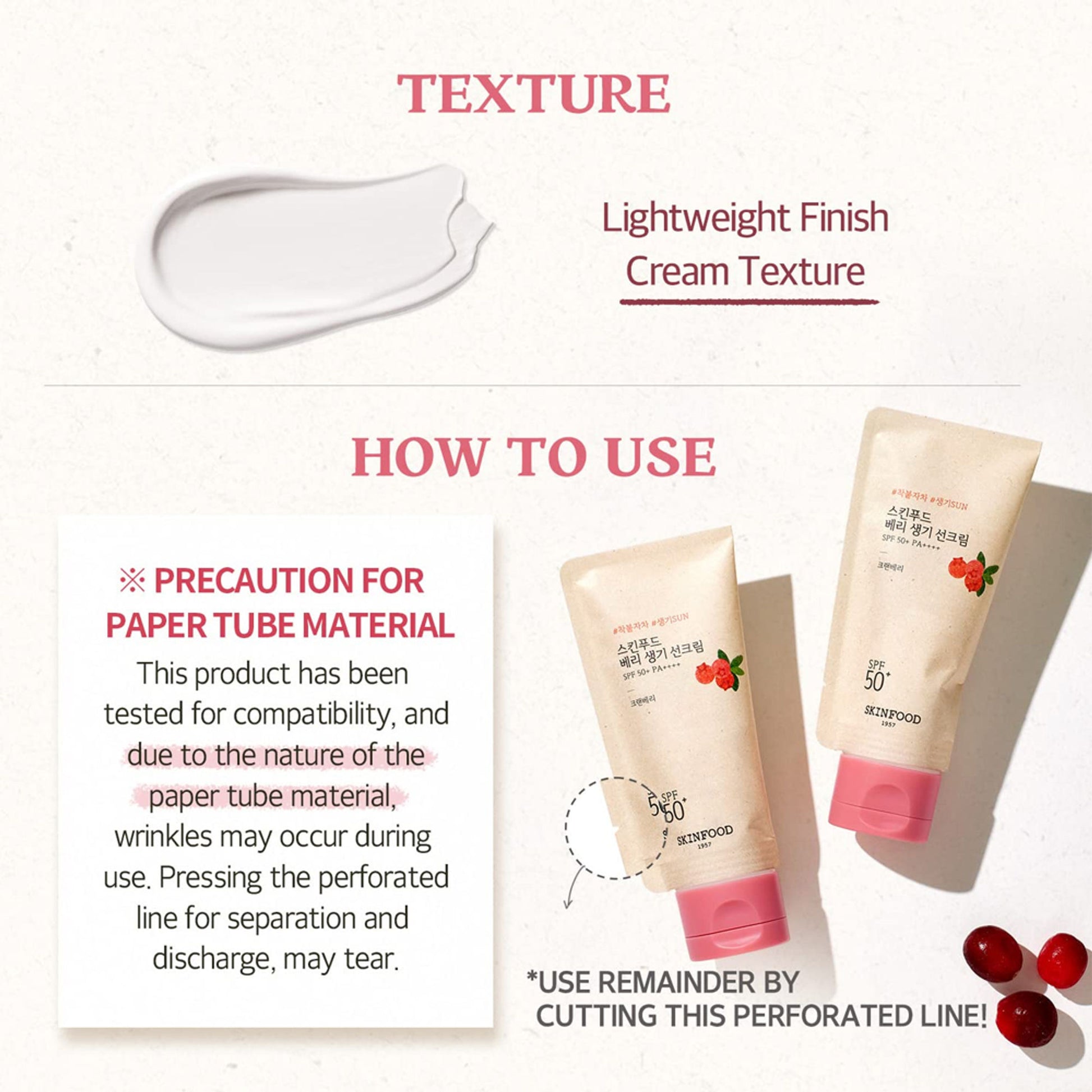 Skinfood Berry Glowing Sun Cream SPF 50+ PA++++ - Distacart