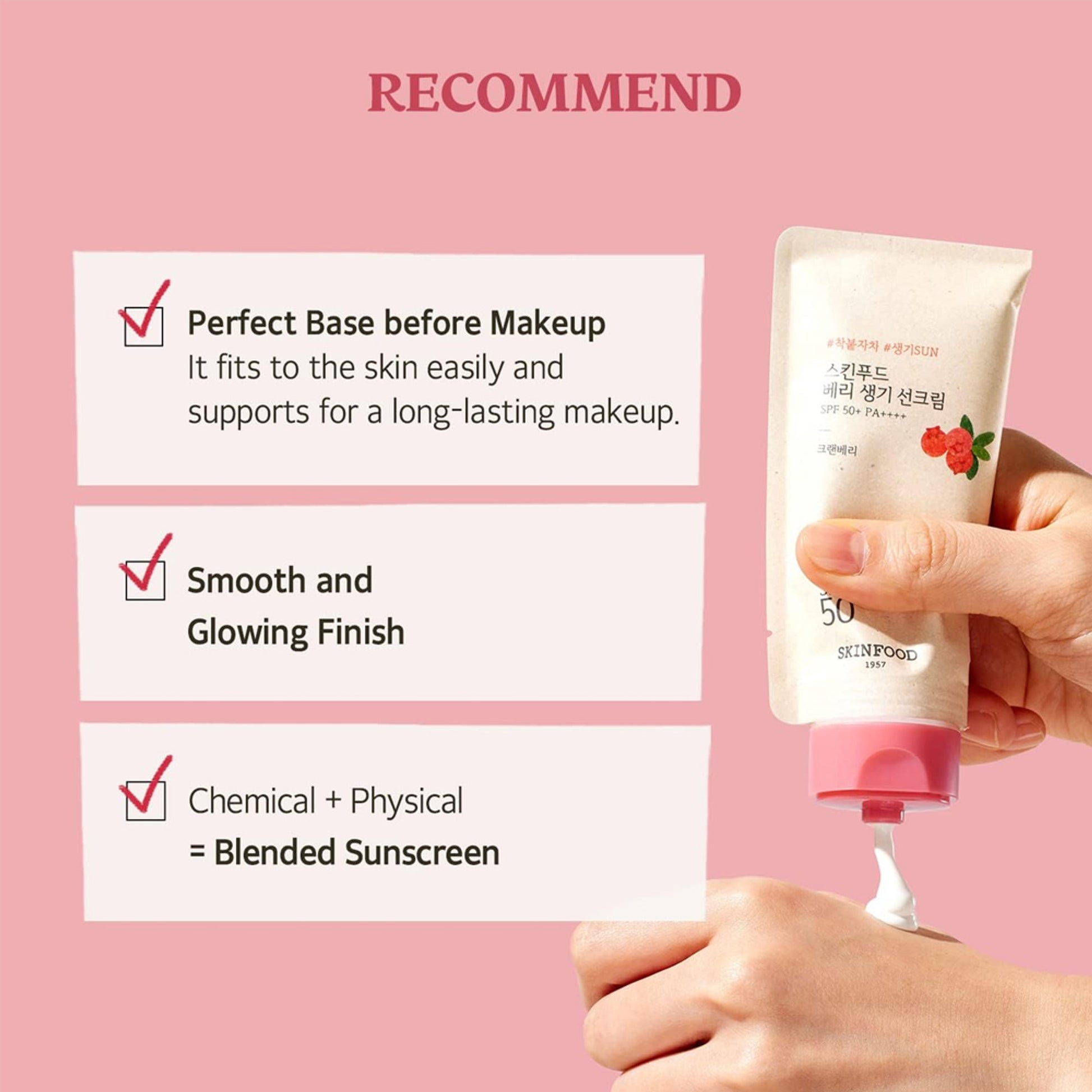 Skinfood Berry Glowing Sun Cream SPF 50+ PA++++ - Distacart