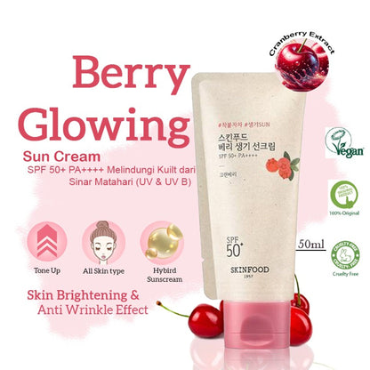Skinfood Berry Glowing Sun Cream SPF 50+ PA++++ - Distacart