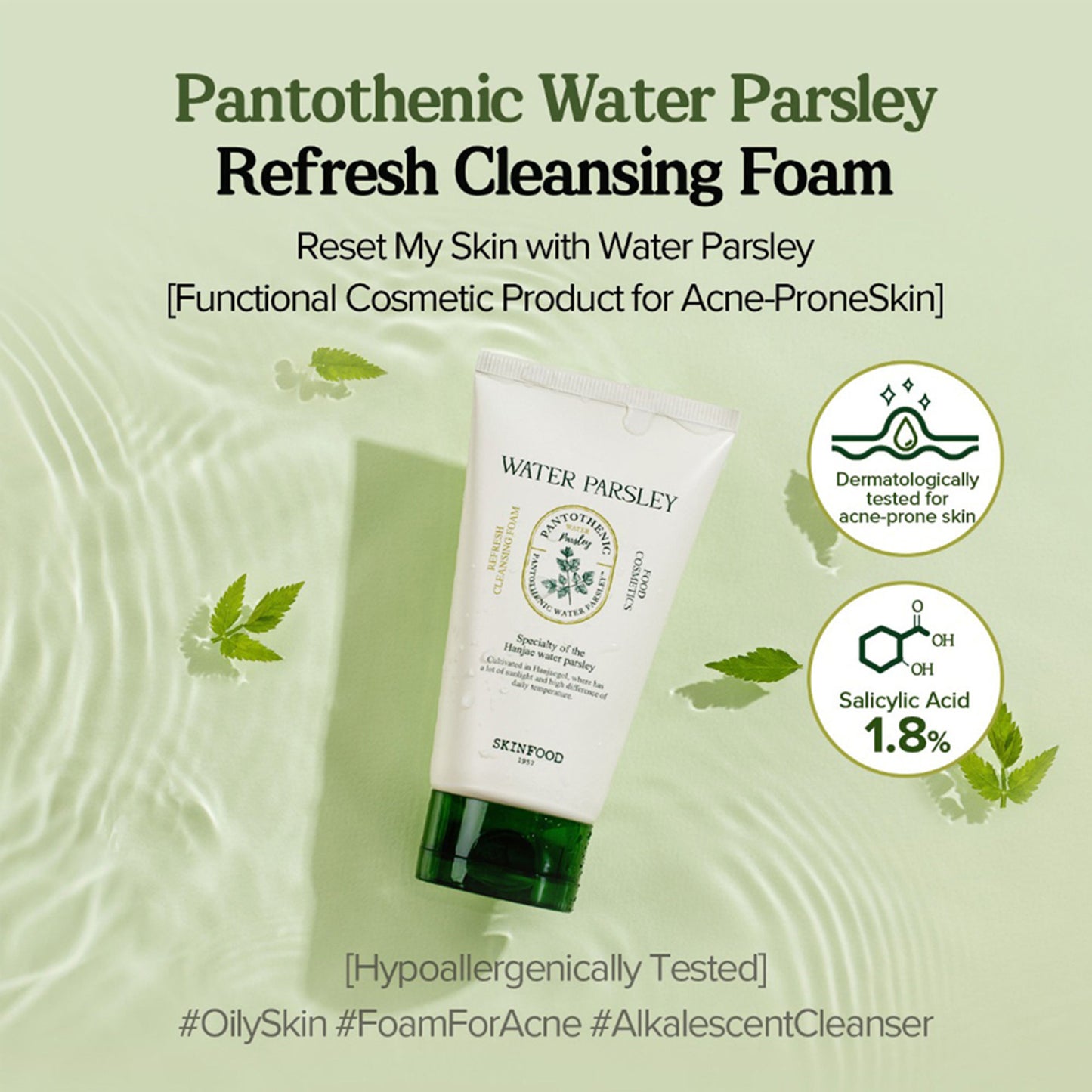 Skinfood Pantothenic Water Parsley Refresh Cleansing Foam - Distacart
