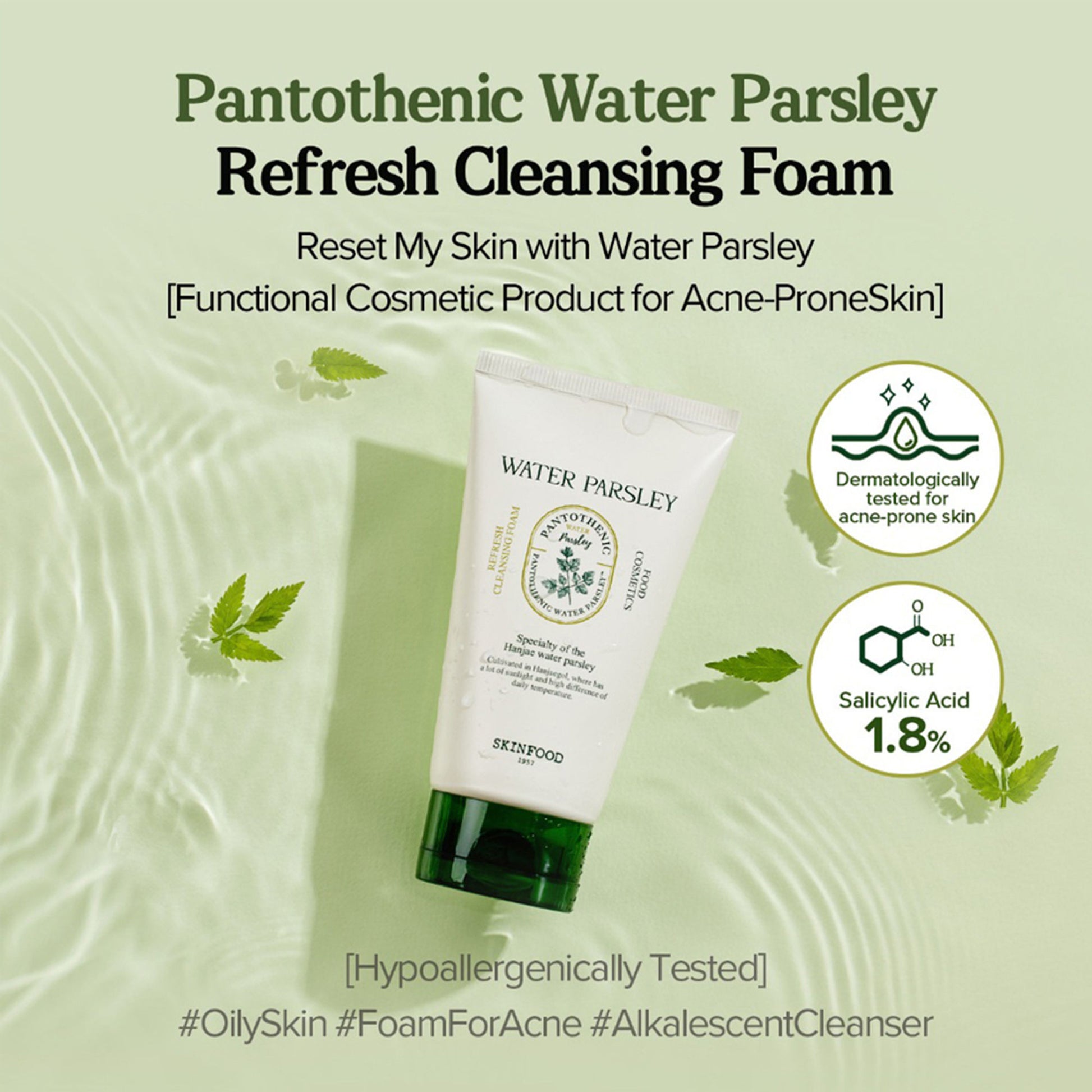 Skinfood Pantothenic Water Parsley Refresh Cleansing Foam - Distacart