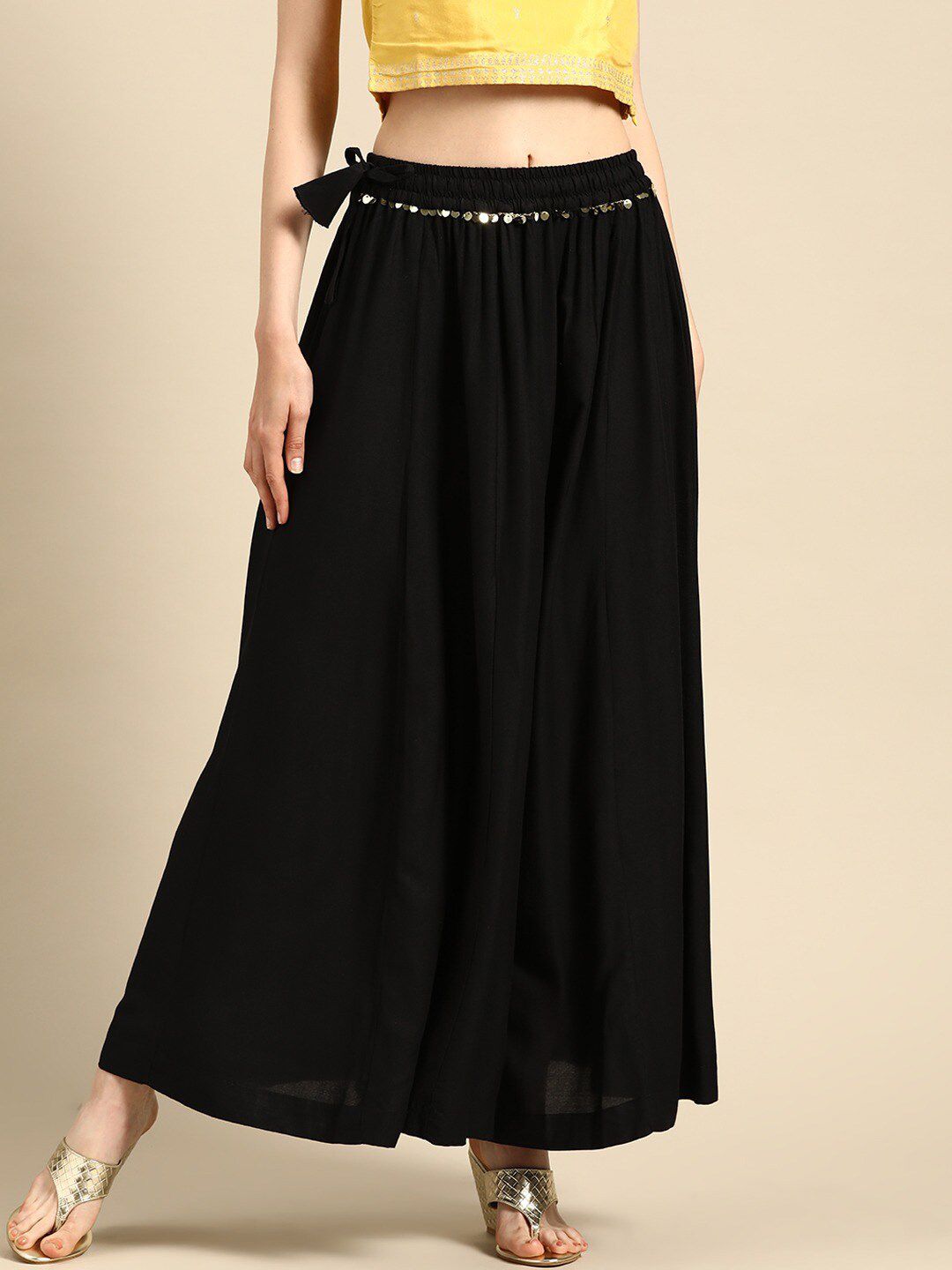 TAG 7 Women Flared Ethnic Palazzos - Distacart