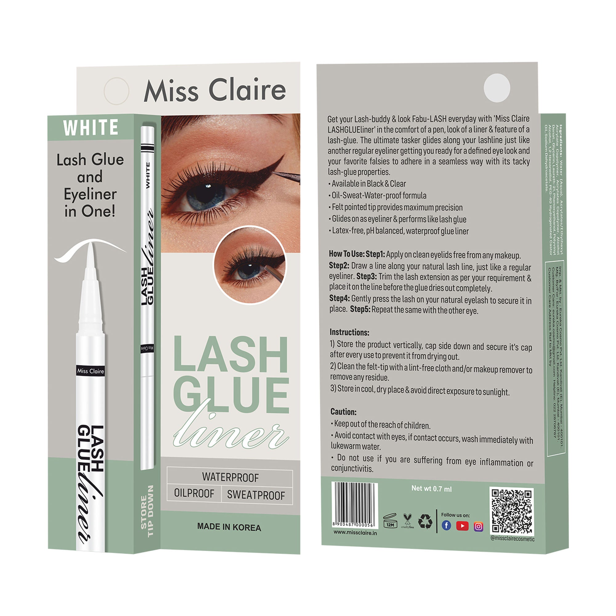 Miss Claire Lashglue Liner - White Transparent