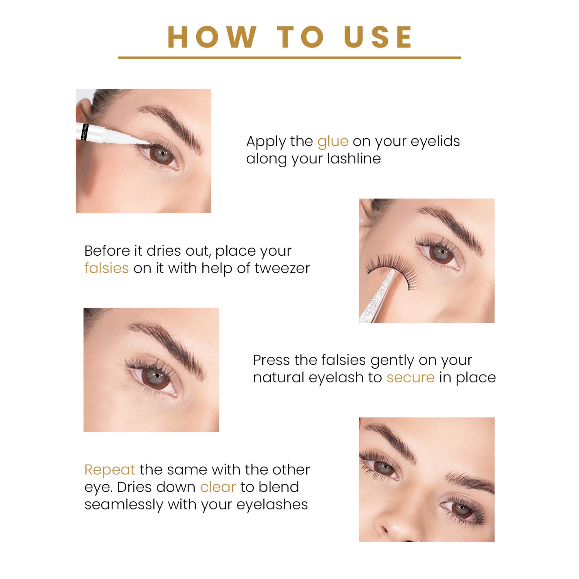 Miss Claire Lashglue Liner - White Transparent