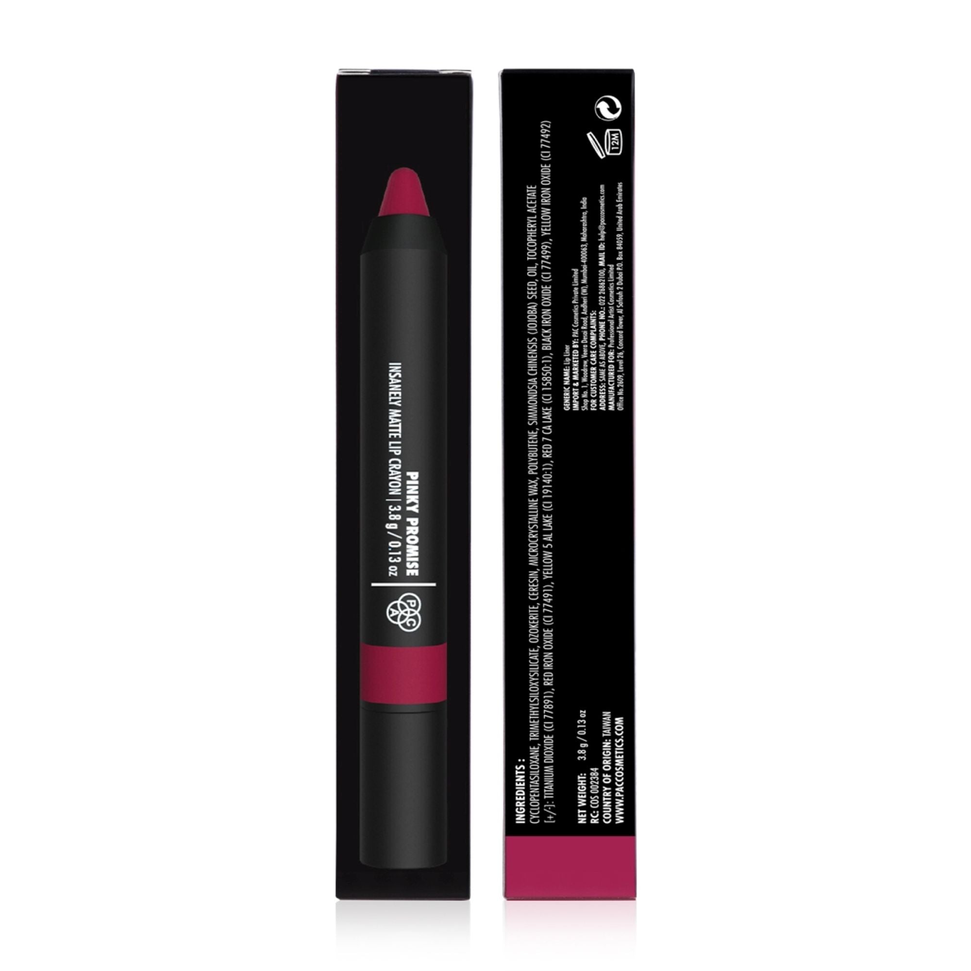 PAC Studio Insanely Matte Lip Crayon - Pinky Promise - Distacart
