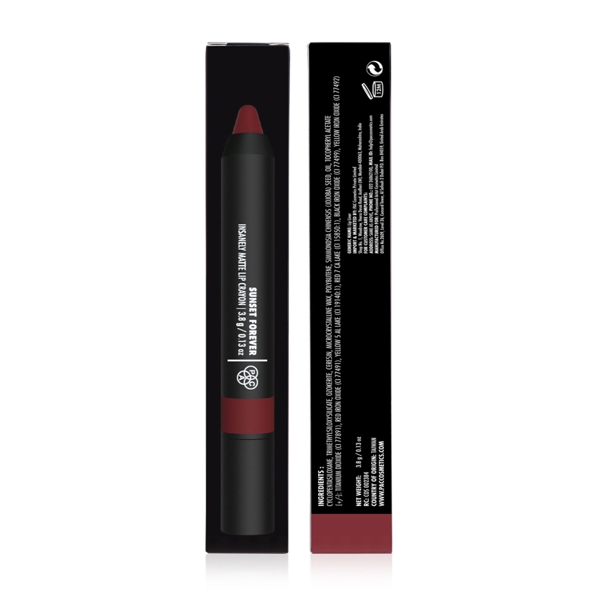 PAC Studio Insanely Matte Lip Crayon - Sunset Forever - Distacart