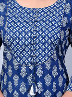 Thumbnail for Swasti Women Blue Printed Floral Kurta - Distacart