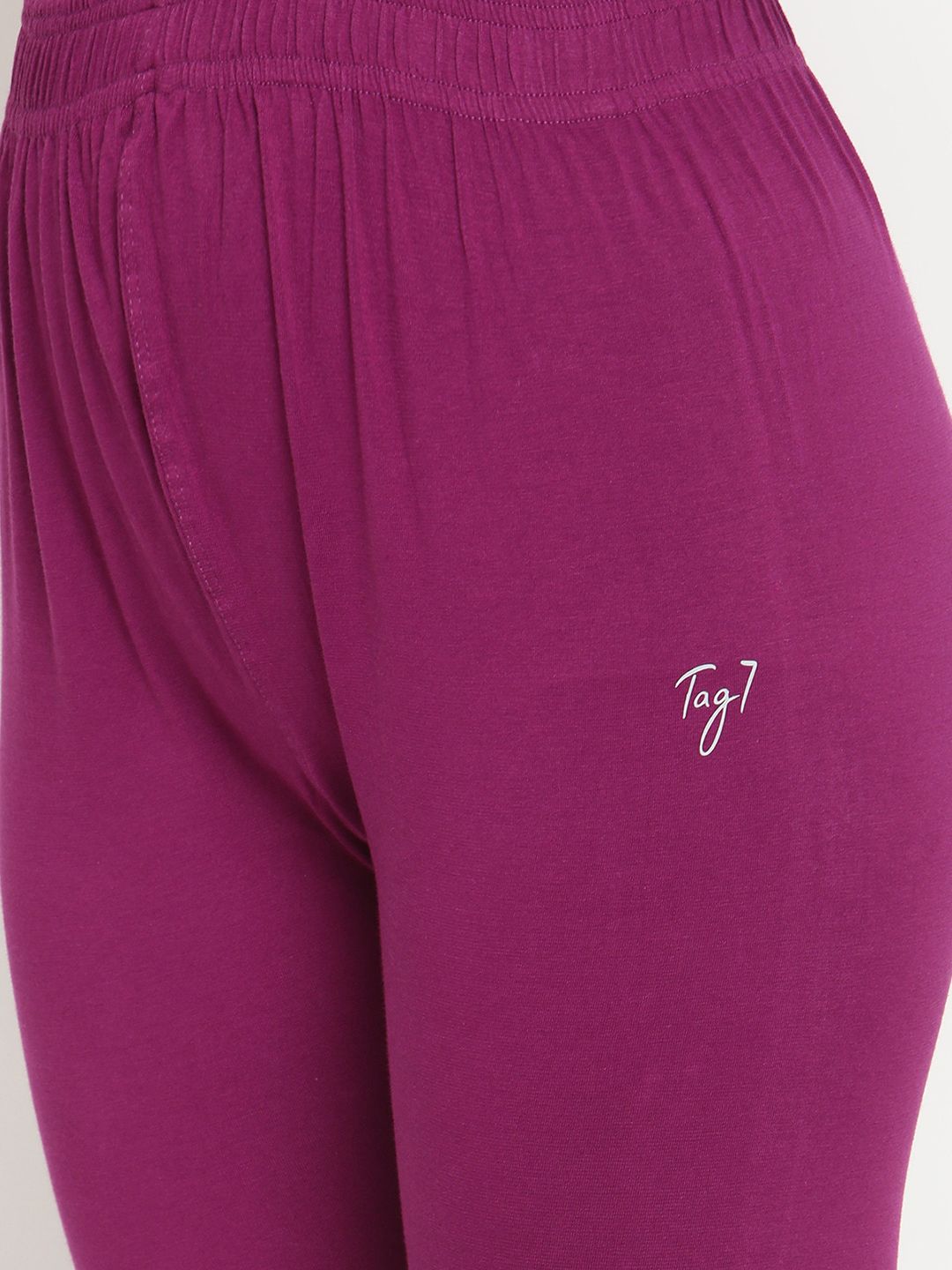 TAG 7 Women Purple Solid Comfort Fit Ankle Length Leggings - Distacart