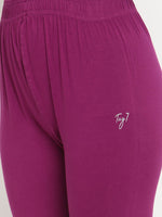 Thumbnail for TAG 7 Women Purple Solid Comfort Fit Ankle Length Leggings - Distacart