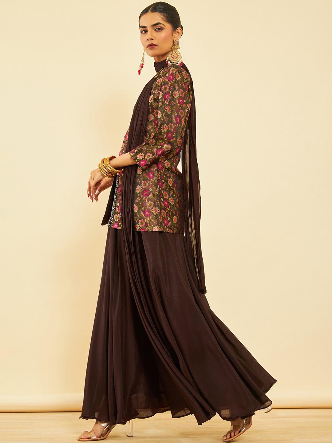 Soch Floral Printed Regular Kurti With Skirt & Dupatta - Distacart