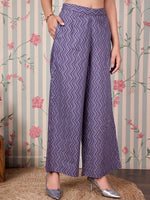 Thumbnail for Ode by House of Pataudi Floral Printed Angrakha Gotta Patti Pure Cotton Kurta Set - Distacart