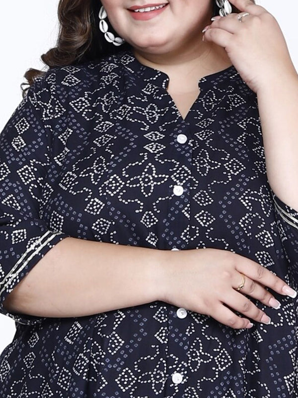 Swasti Bandhani Printed A-Line Maxi Ethnic Dress