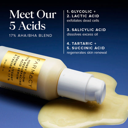 Farmacy Beauty Honey Glow 17% Resurfacing Acid Serum - Distacart