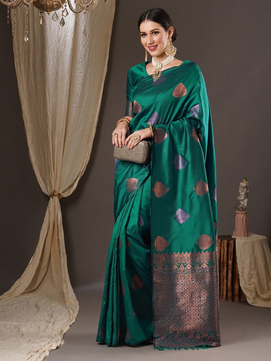 Anouk Ethnic Motifs Zari Banarasi Saree - Distacart