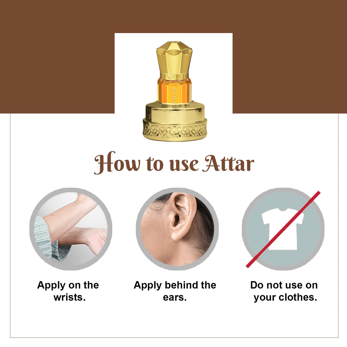 Ajmal India Dubai Oud Attar Concentrated Perfume For Her - Dista