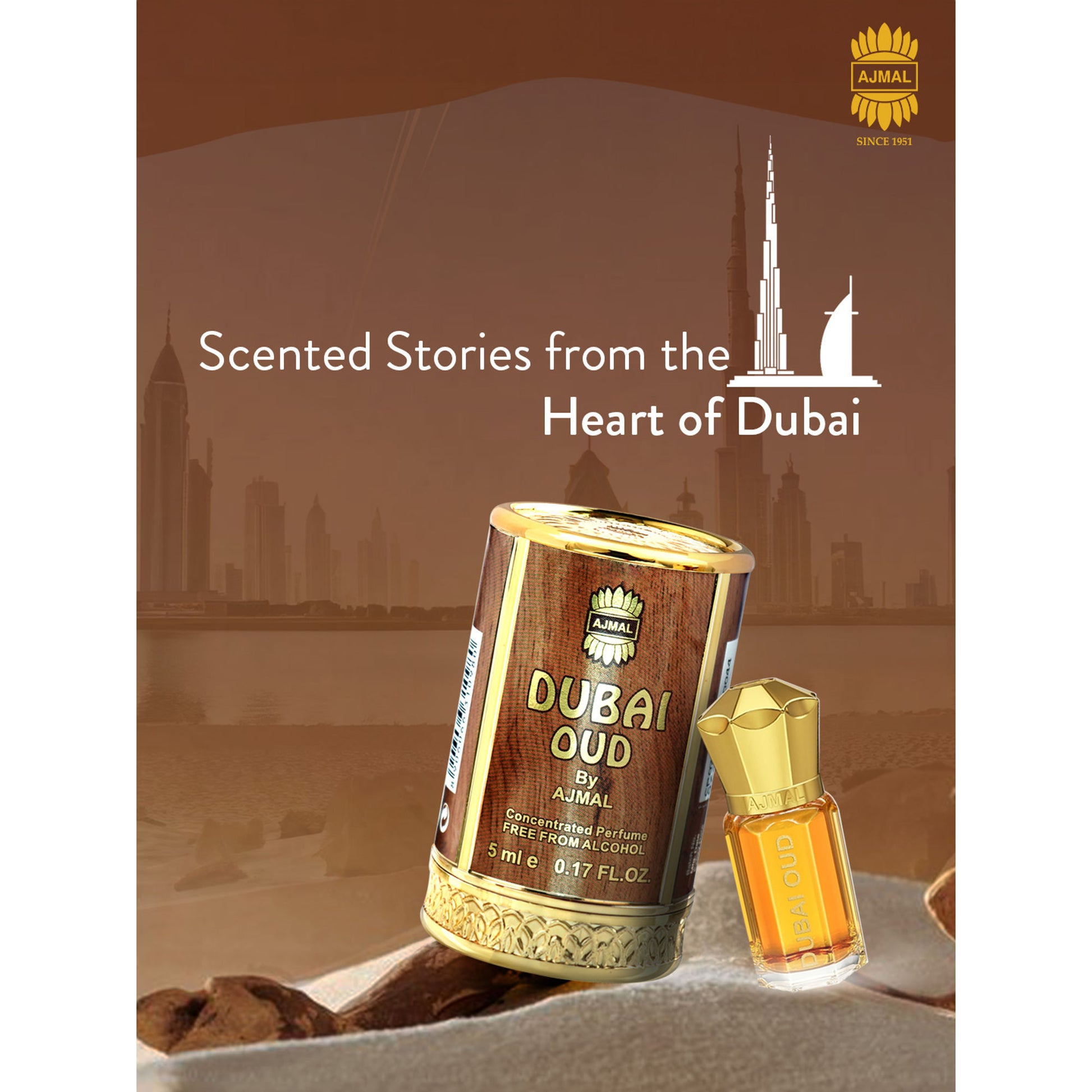 Ajmal India Dubai Oud Attar Concentrated Perfume For Her - Dista