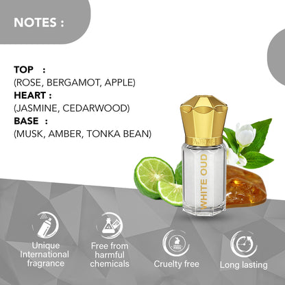 Ajmal India White Oud Attar Concentrated Perfume For Her - Dista