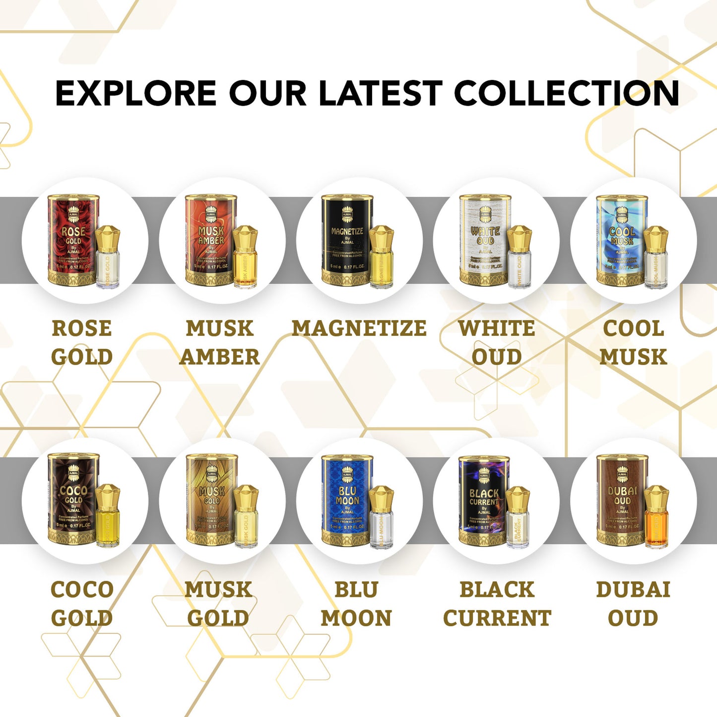 Ajmal India White Oud Attar Concentrated Perfume For Her - Dista